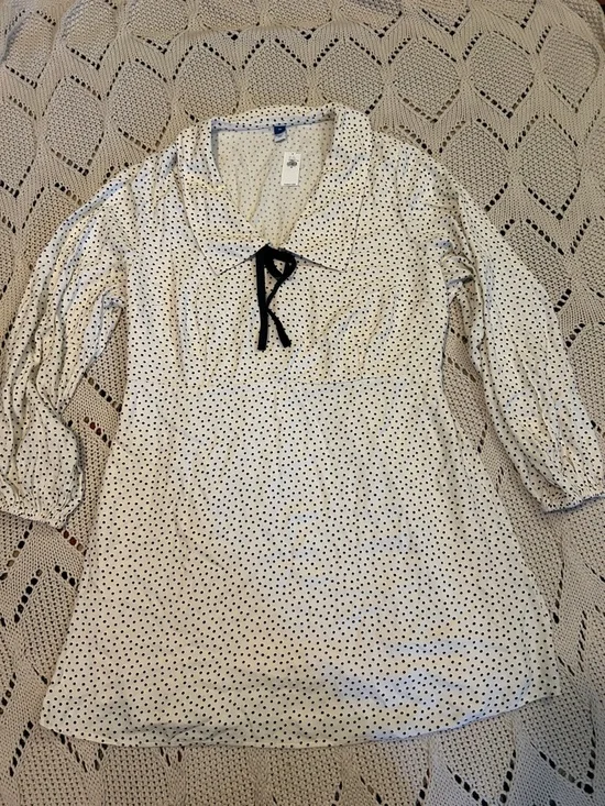 Old Navy Creme de La Creme Tie Neck Polka Dot Dress Sz XL NWT - Picture 2 of 13